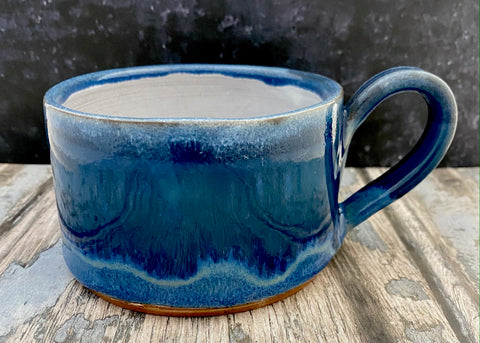 Large Flat Sided Mug - Aqua Marine