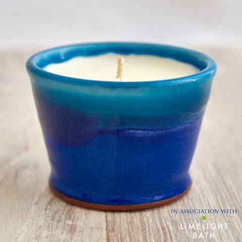Sorrel and Lemon Thyme Scented Candle - Deep Sea Blue