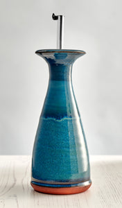 Large Olive Oil Cone Decanter - Aqua Marine