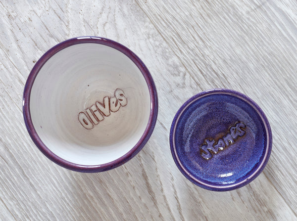 Olive & Stone Bowl in Purple  (Boxed)