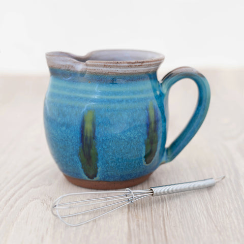 Salad Dressing Jug - Peacock Feather